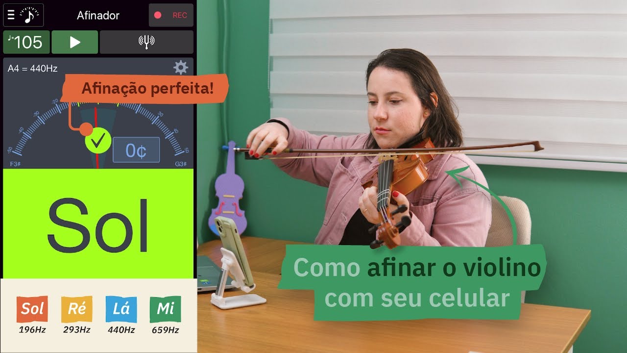 Como afinar o violino usando seu celular
