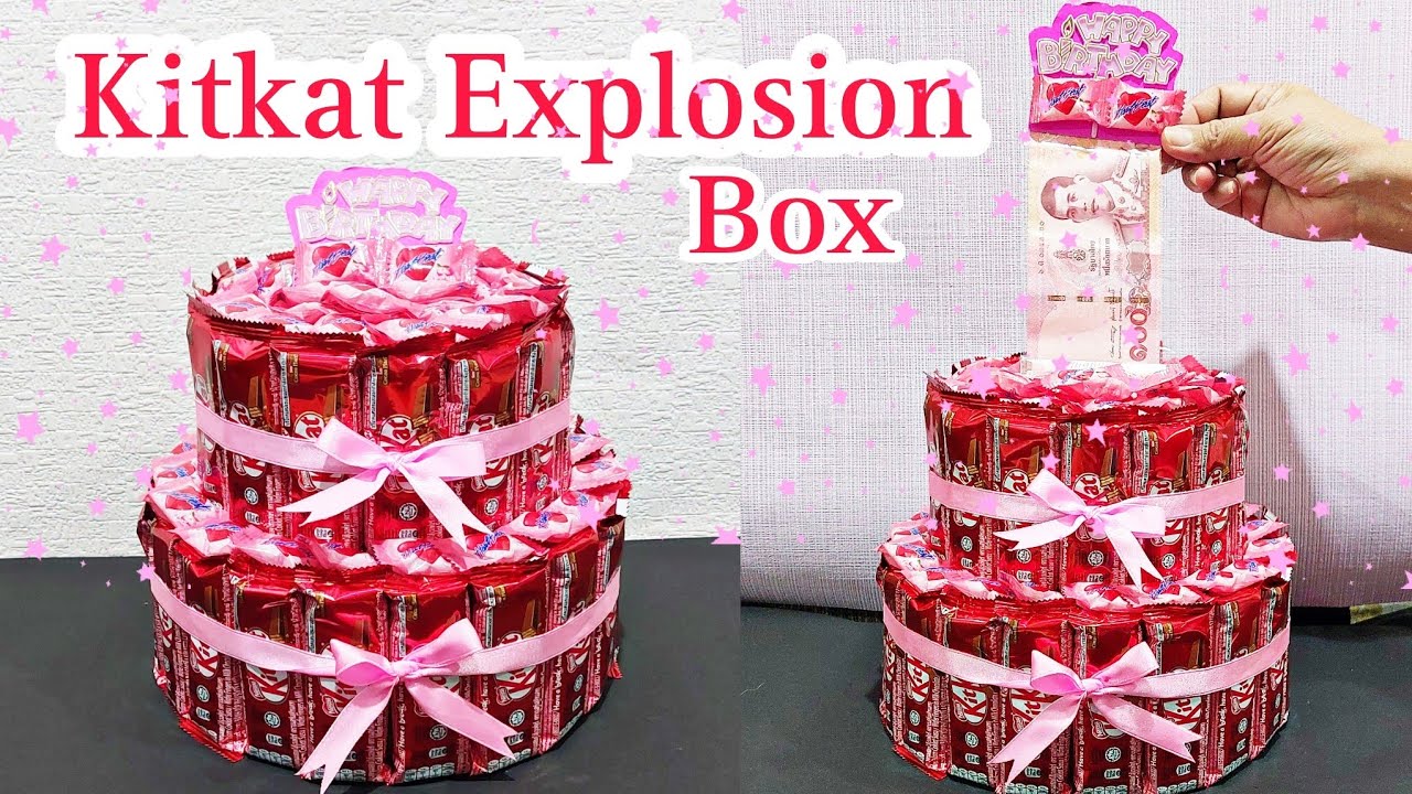 ของขวัญเซอร์ไพรส์วันเกิด|Birthday Explosion Box|How to make Explosion Box|Kitkay Money Explosion Box