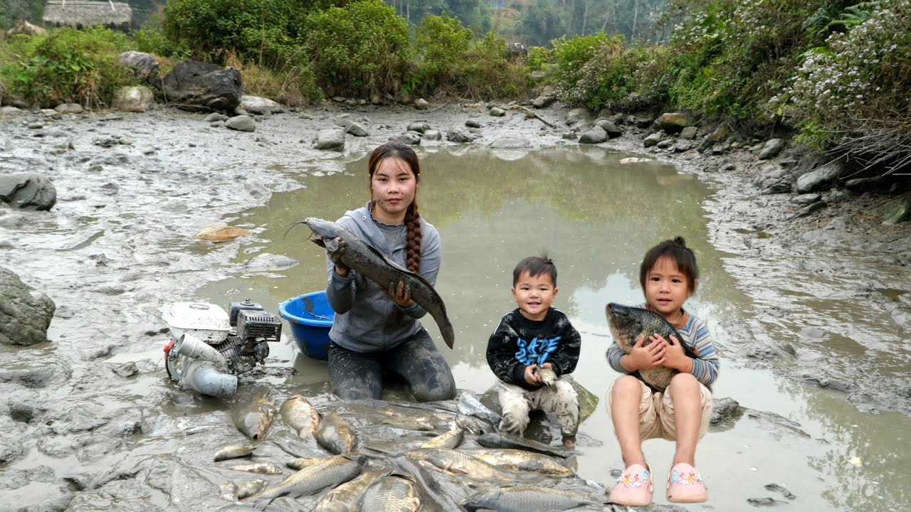 90 days and nights of fishing and trapping giant fish, making kimchi and cooking with my child