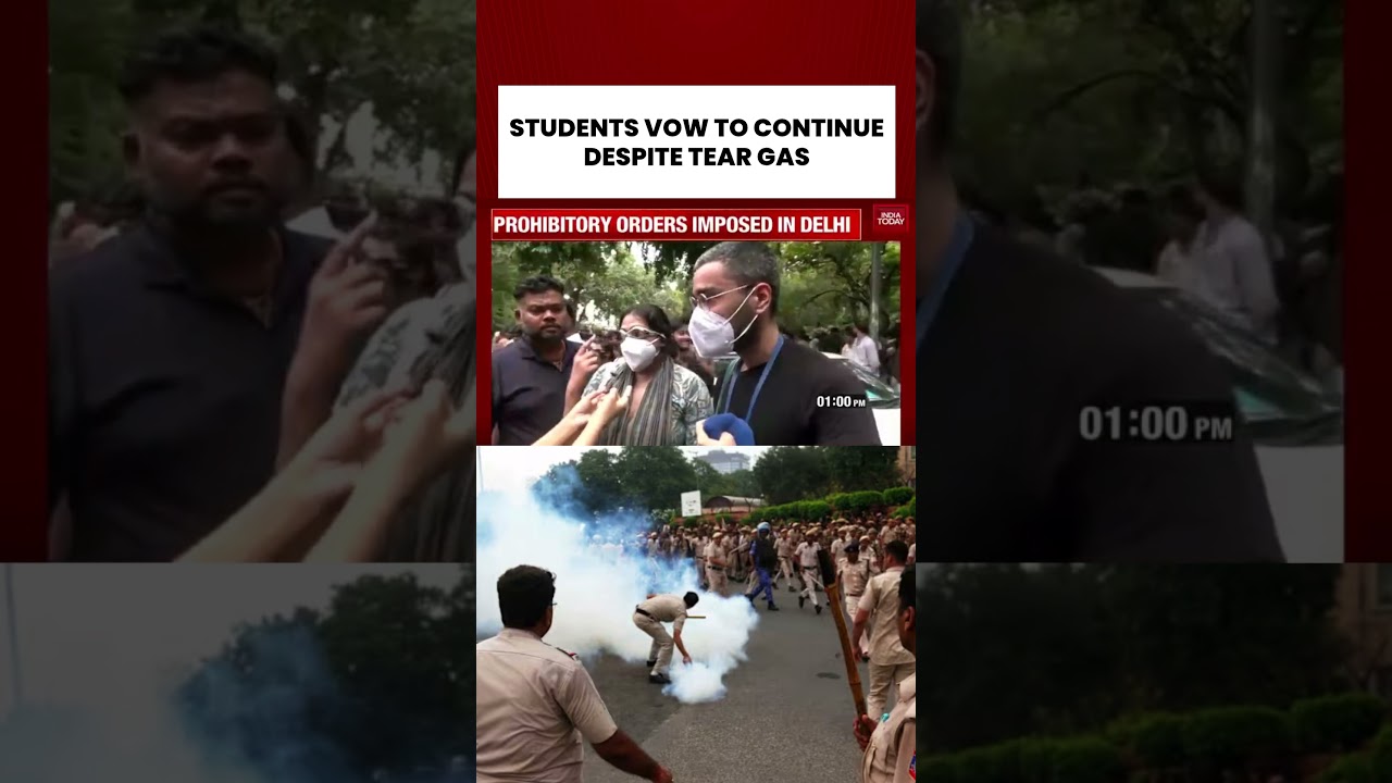 Students Demand Education Minister's Resignation After Tear Gas Action #students #neet #delhi