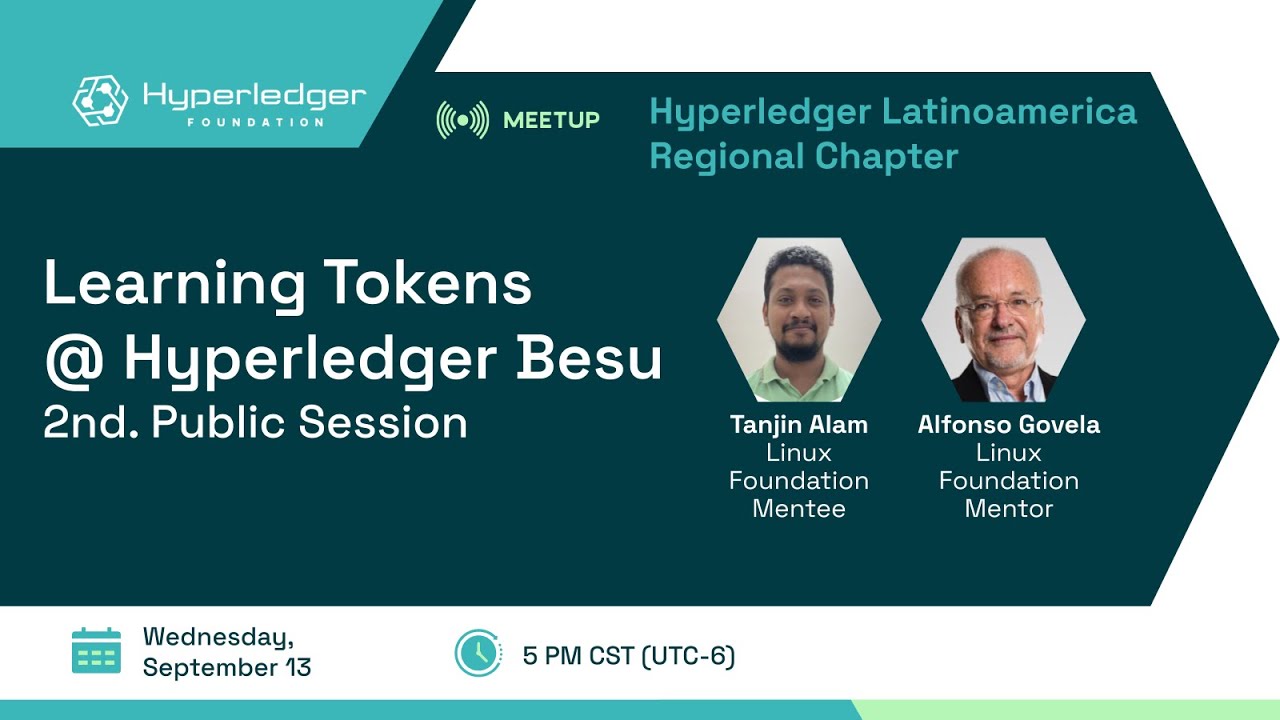 Learning Tokens @ Hyperledger Besu, 2nd. Public Session