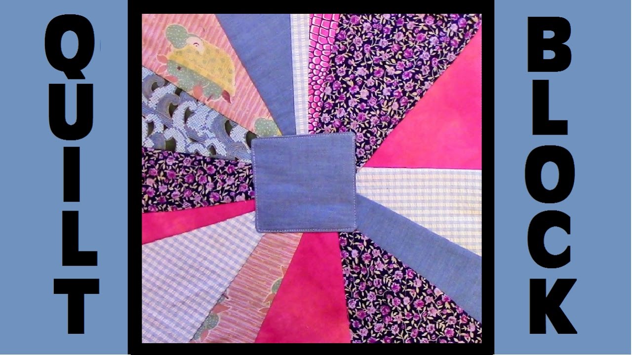 Quilt Block Party - Block 12: Center Square: - Crazy Quilt Block Tutorial