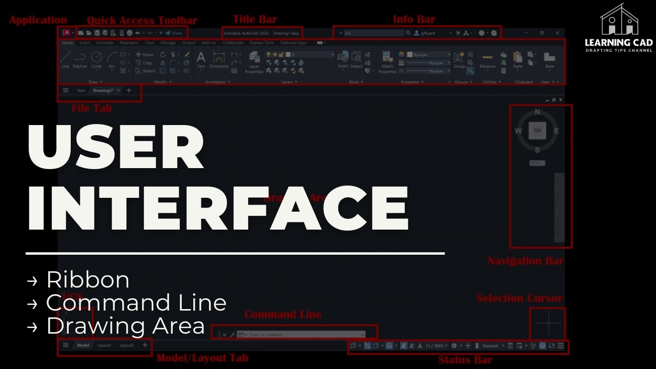 AutoCAD User Interface Explained | Beginner AutoCAD Tutorial