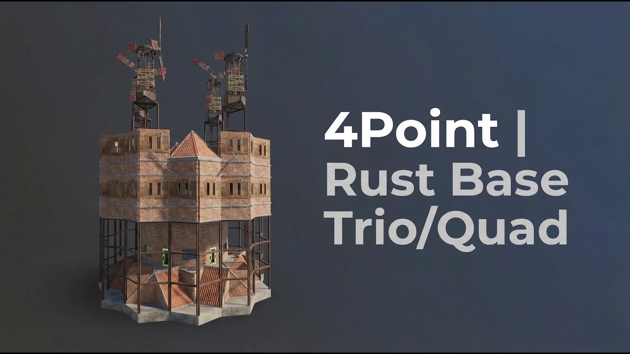 4Point | Rust Base Trio/Quad | Build & Tour #rust #rustbase #rustgame