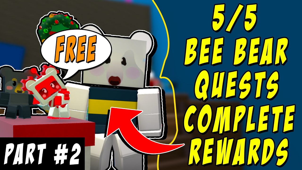 😲All 5/5 Bee Bear Quests - *FREE* Cub Buddy Skin Animated + BBM | Bee Swarm Simulator Roblox