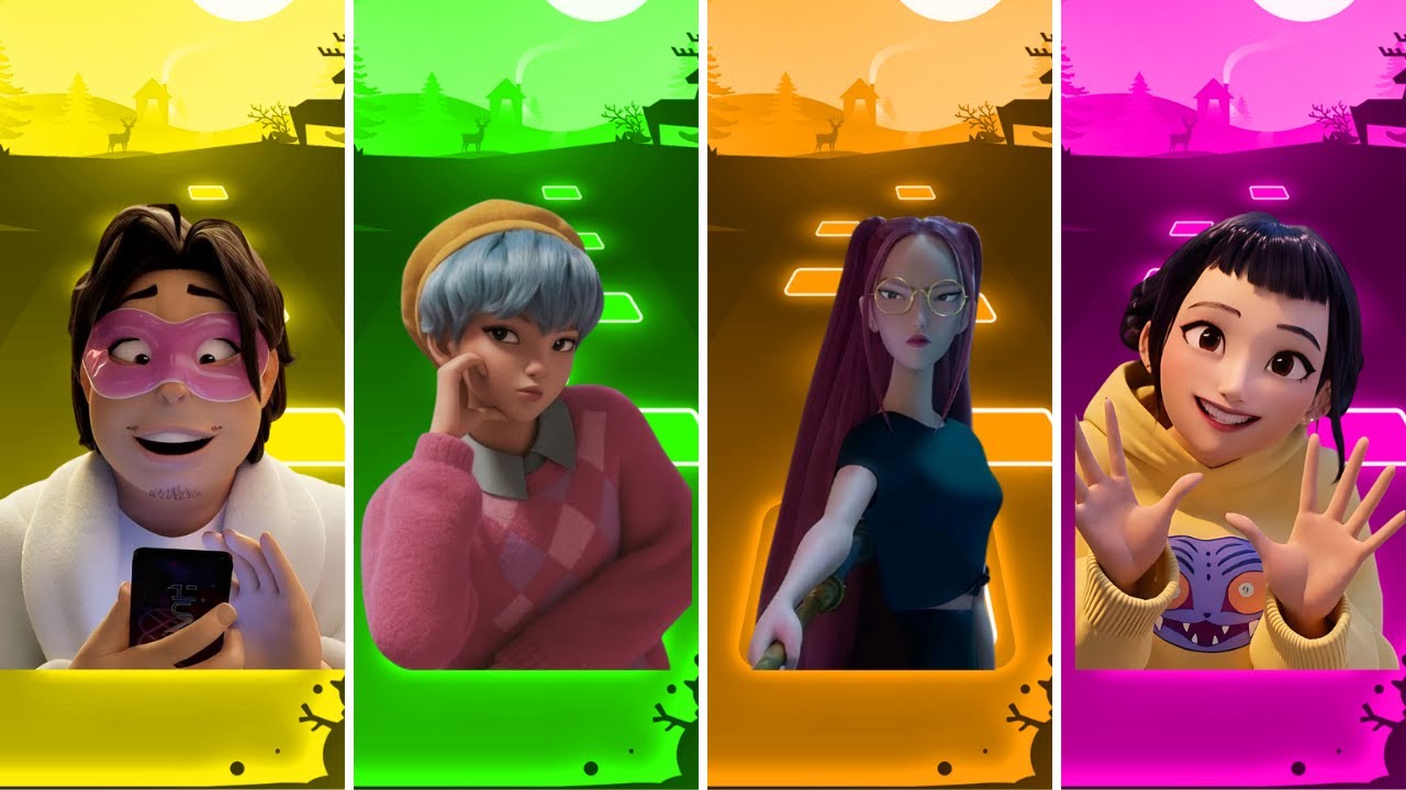 🎶 Bobby 🆚 Baby 🆚 Mira 🆚 Zoey | Kpop Demon hunters Tiles Hop EDM Rush