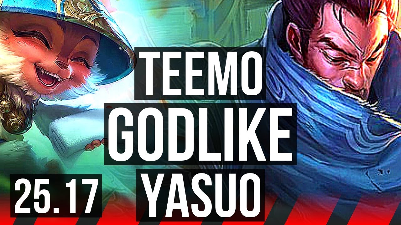 TEEMO vs YASUO (TOP) | 10/2/10, Godlike | EUW Master | 25.17