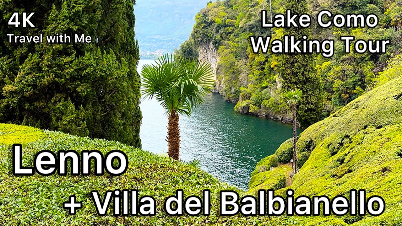 Peaceful Walk from Lenno to Villa Balbianello – Lake Como, Italy | 4K Walking Tour with Nature Sound