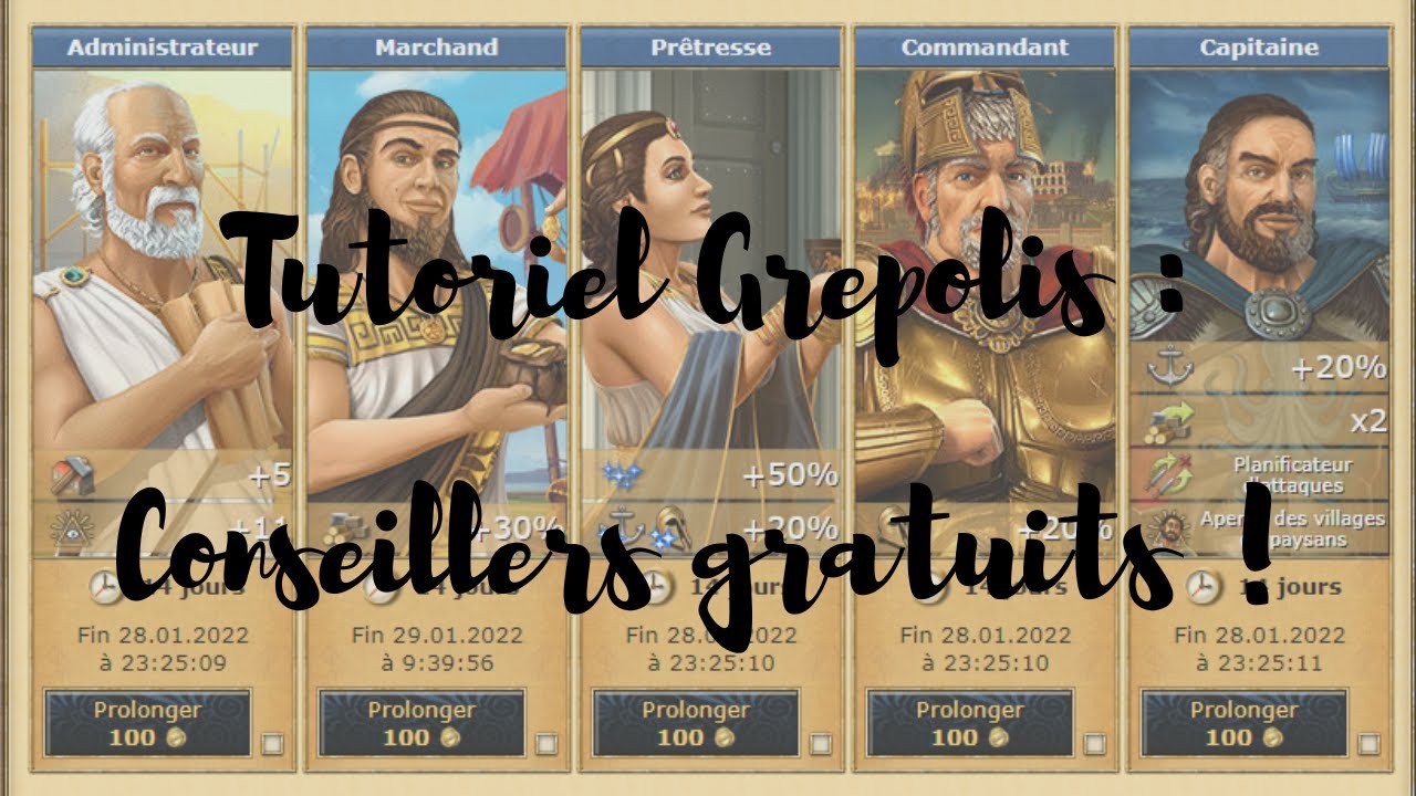 Tuto Grepolis, Avoir les 5 conseillers gratuitement !