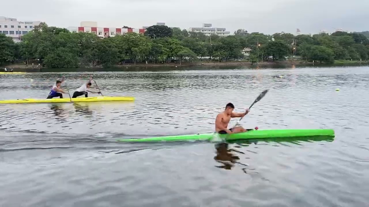 K1 and C2 practice for world championship Germany canoeing India Naocha and Salam sunil , Arjun