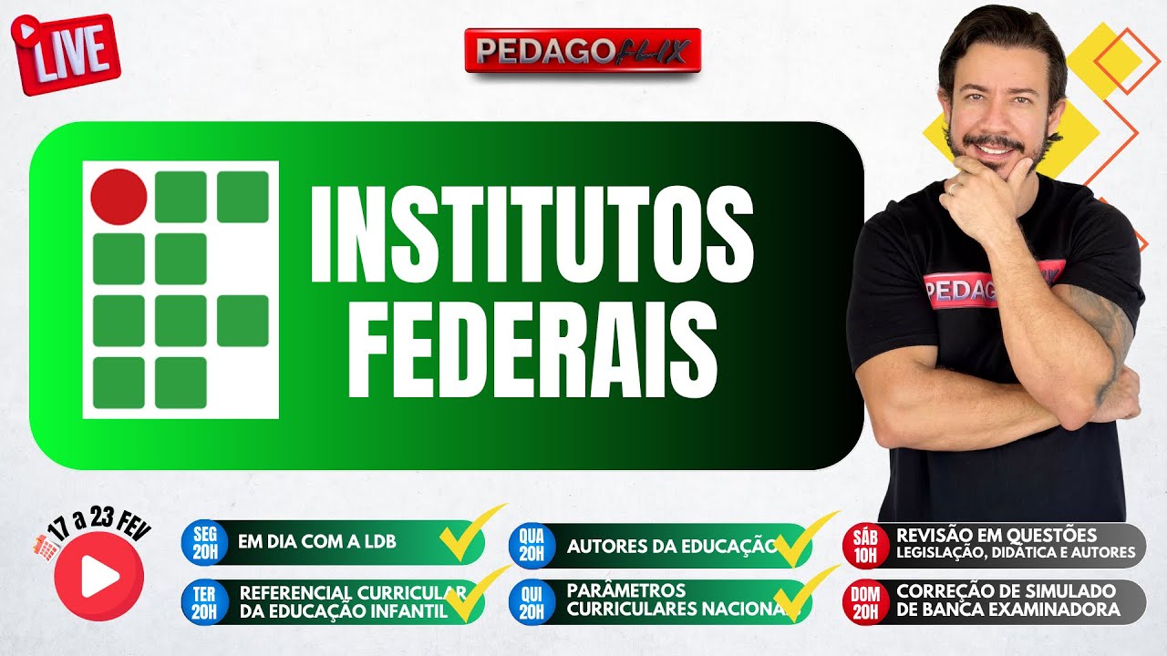 🔴Ao Vivo: Institutos Federais! Vamos aprofundar o conhecimento!