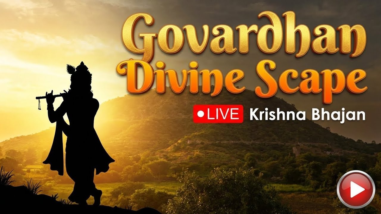 Nonstop Radha Krishna Bhajan for Meditation & Peace |LIVE कृष्ण भजन | Govardhan Divine Scape