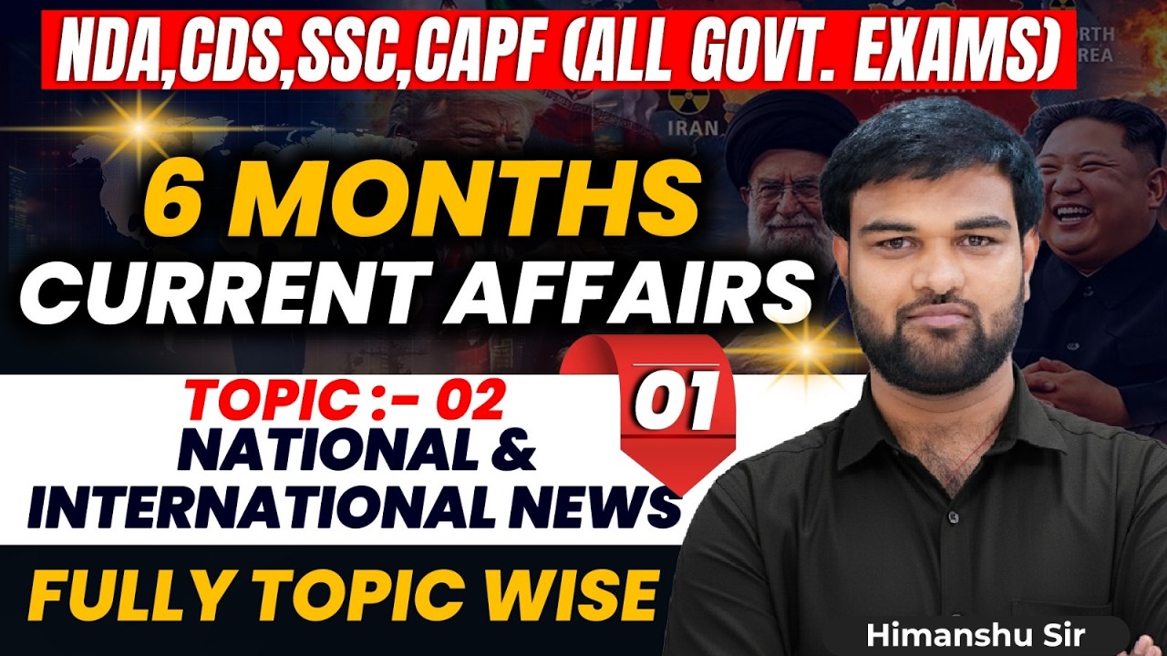 6 MONTHS CURRENT AFFAIRS TOPIC 02 DEFENCE FULLY TOPIC WISE for NDA, CDS, CAPF, SSC by Himanshu Sir