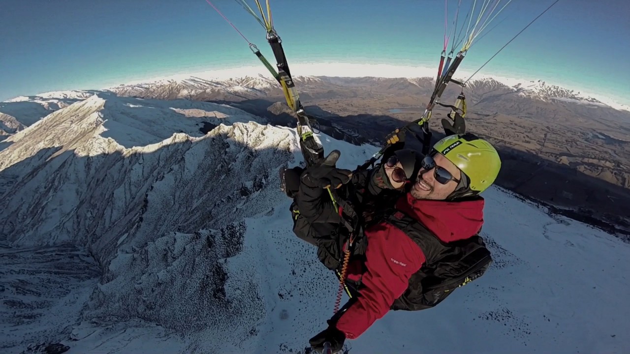 Coronet Peak Tandem Winter Paragliding off Coronet Peak ski field