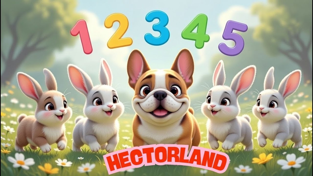 Beş Küçük Tavşan 🐰 | Saymayı Öğrenelim 1 2 3 4 5 🐶🎵