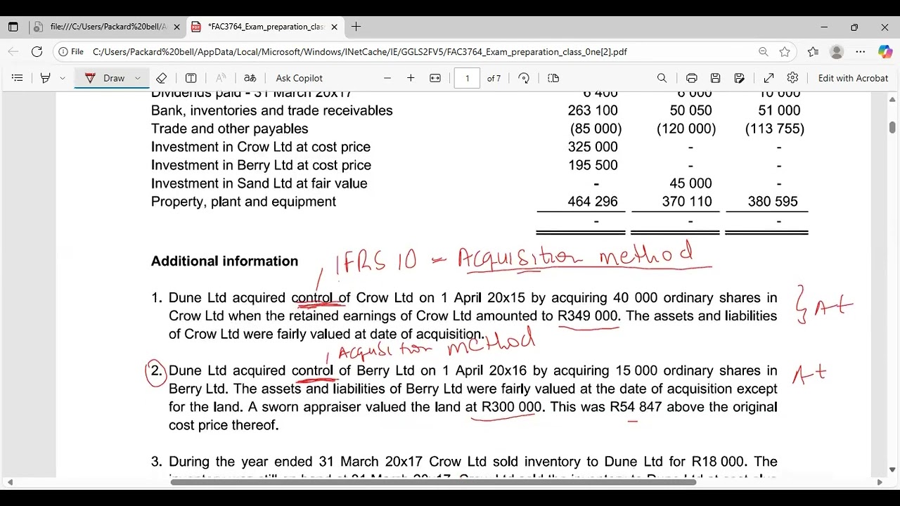 Fac3764 Exam Revision Class 1