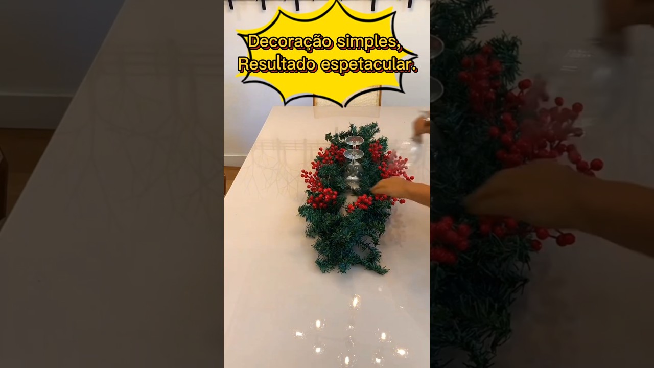 ✅Decora&ccedil;&atilde;o de mesa de natal. 🟢 Fest&atilde;o aramado, velas e pilhas, Gostou? Comente 