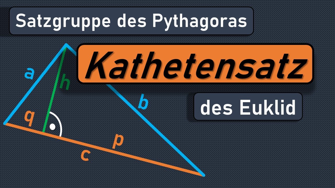 Kathetensatz des Euklid, Beispiel, Geometrie im rechtwinkligen Dreieck, einfach, schnell, leicht