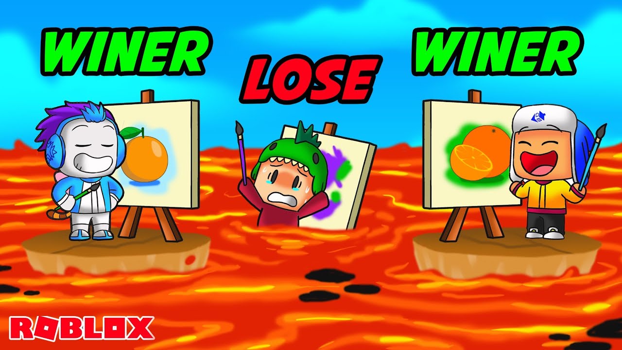 BABY DEL DAN MOCIL LOMBA MENGGAMBA YANG KALAH MASUK LAVA DI ROBLOX!!