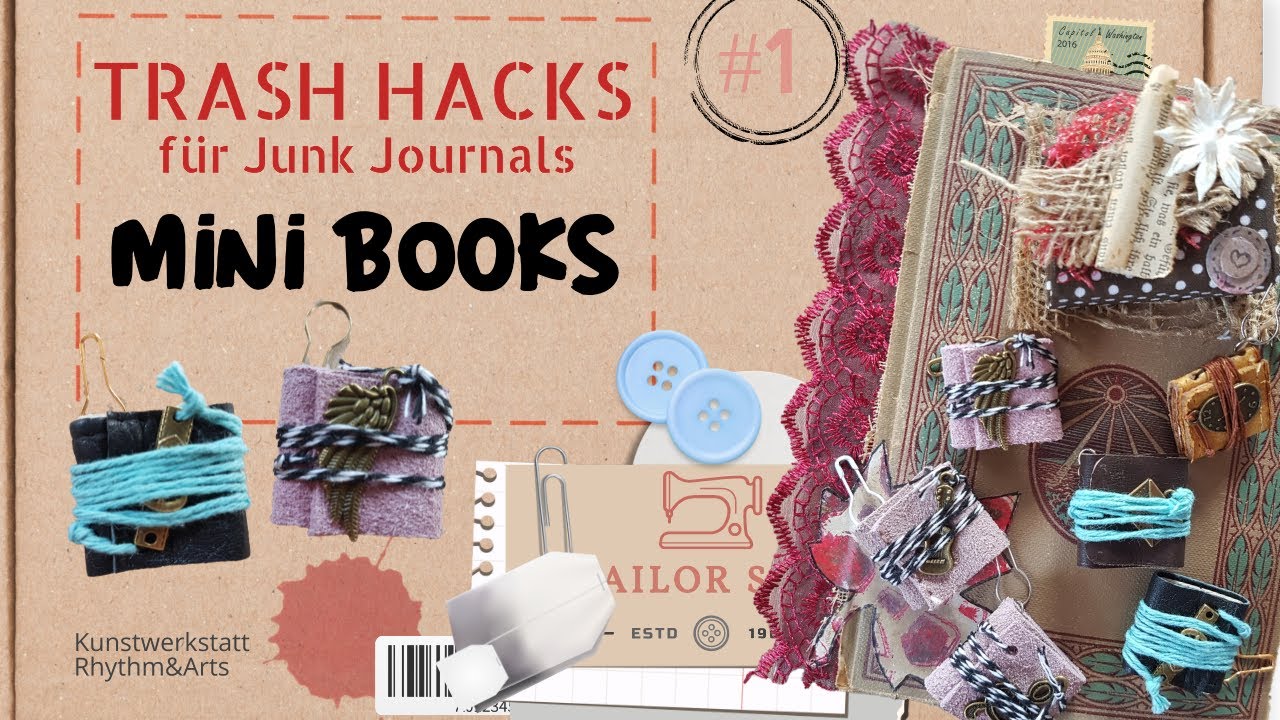 🗑️ TRASH HACK #1🗑️  📚 Tutorial Mini Books 📚 für Junk Journal