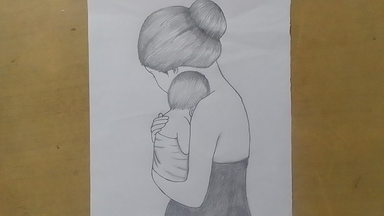 Mother and baby drawing ll cute drawing ideas ll #drawing #drawingtechniques #artideas #easydrawing