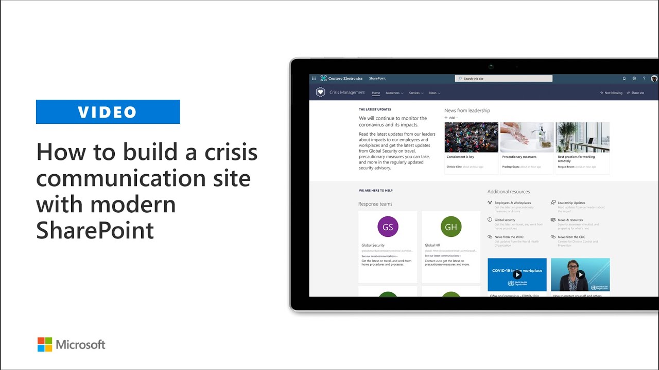 Как создать сайт кризисной коммуникации с помощью современного SharePoint