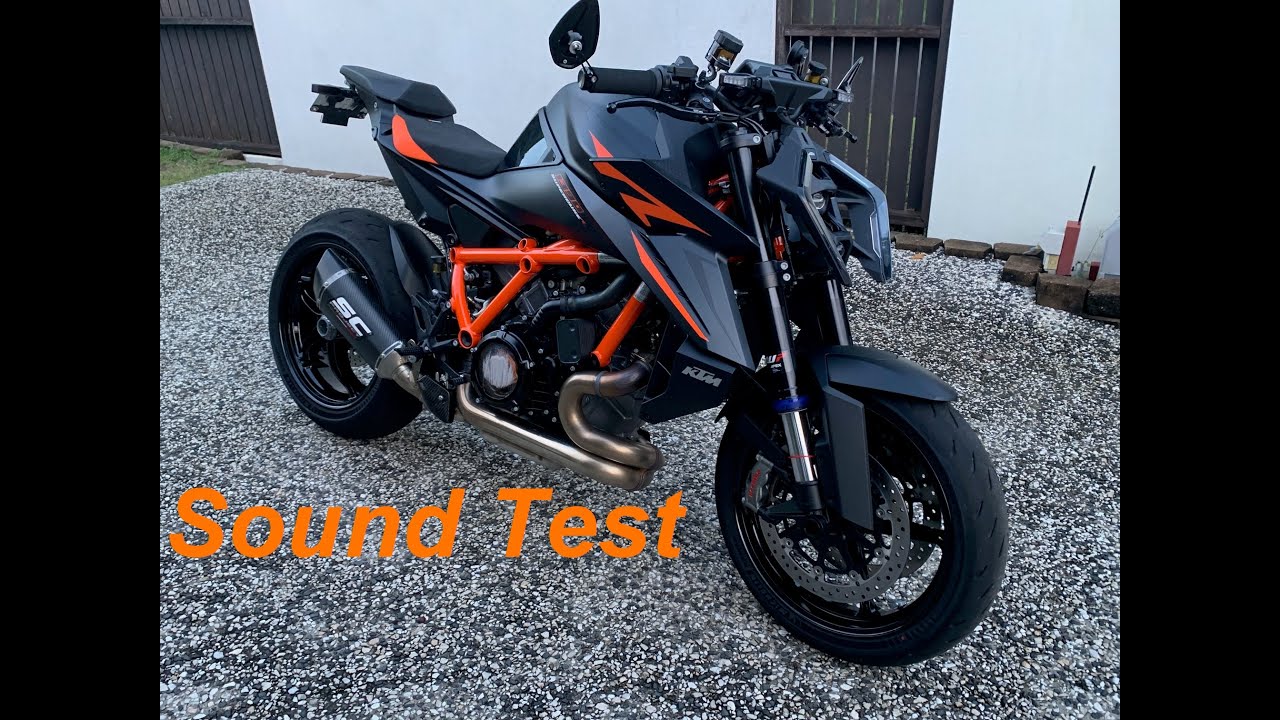 Тест звука выхлопа KTM 1390 super Duke SC Project и Austin Racing V3
