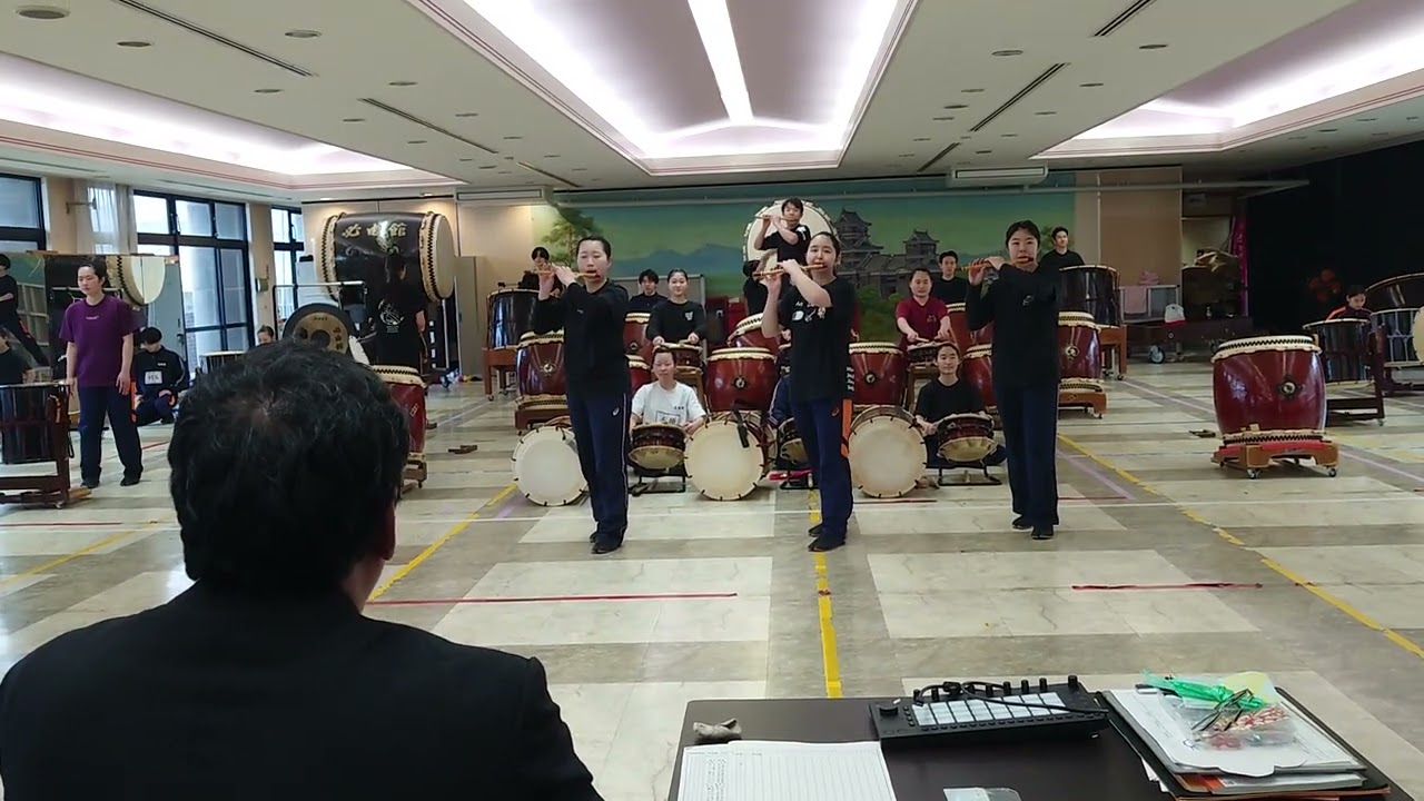 必由館高校和太鼓部　練習演奏