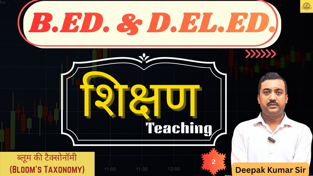 B. Ed. & D. El.Ed. Classes | Teaching  (Shikshan) #2 | ब्लूम की टैक्सोनॉमी (Bloom's Taxonomy)