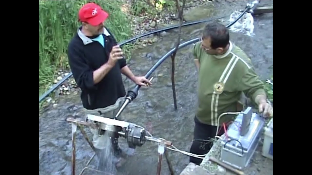 Hydraulischer Widder, Kugelturbine und Generator