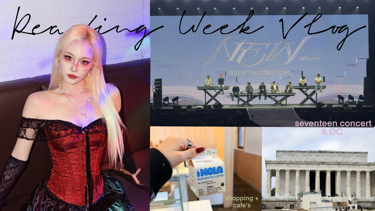 reading week vlog🔖: DC trip, SEVENTEEN concert, cafe hopping, halloween weekend, karaoke & more