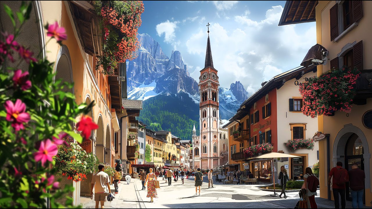 ❤️ Cortina d'Ampezzo Italy, 🇮🇹 4K UHD Walking Tour
