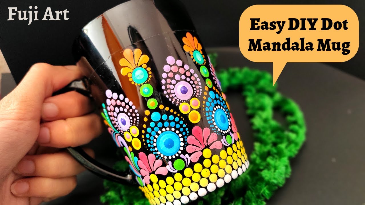 Easy DIY: Dot Mandala Mug with unique design by Falguni Shah | Fuji Art