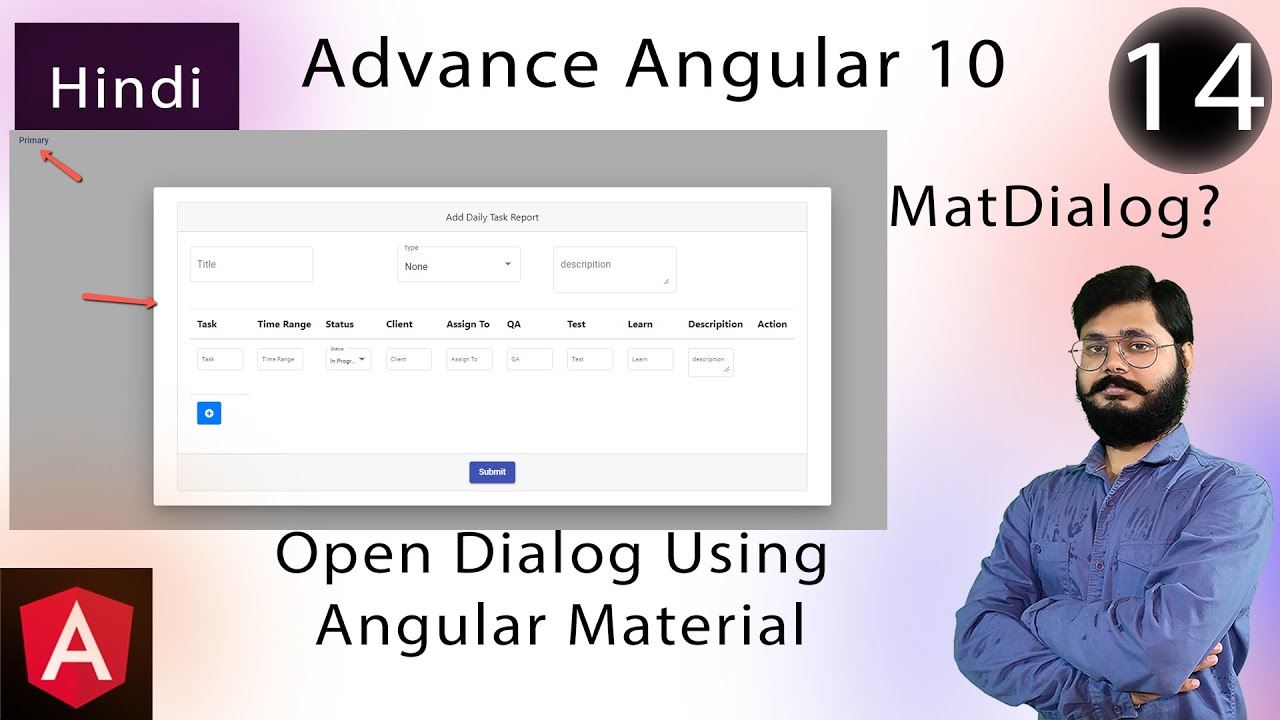 How to open dialog or modal using angular material in Hindi | matDialog using services in angular 10