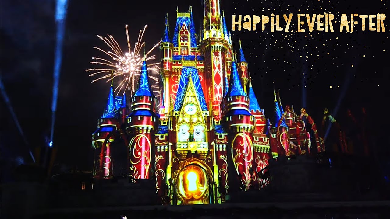 Disney Happily Ever After Fireworks Magic Kingdom Close Up 4k View