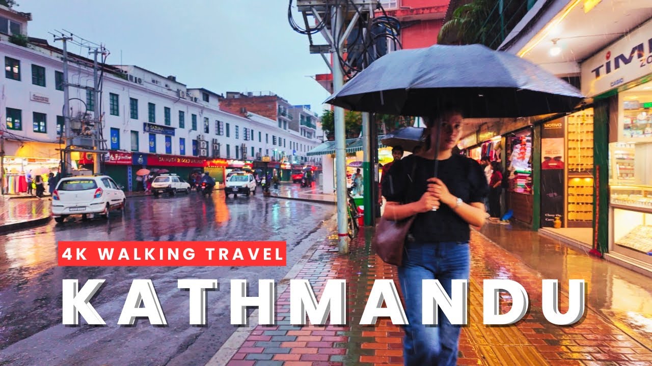 4K Virtual Rainy Walk in Newroad, Kathmandu | Real Streets in Nepal