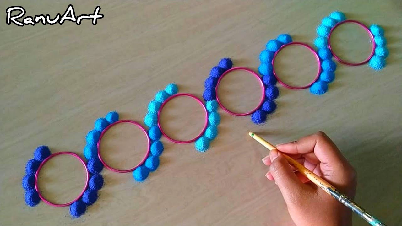 6 Easy & Small Daily Border Designs/Satisfying/Relaxing Rangoli Video/Latest Muggulu/Daily Kolam