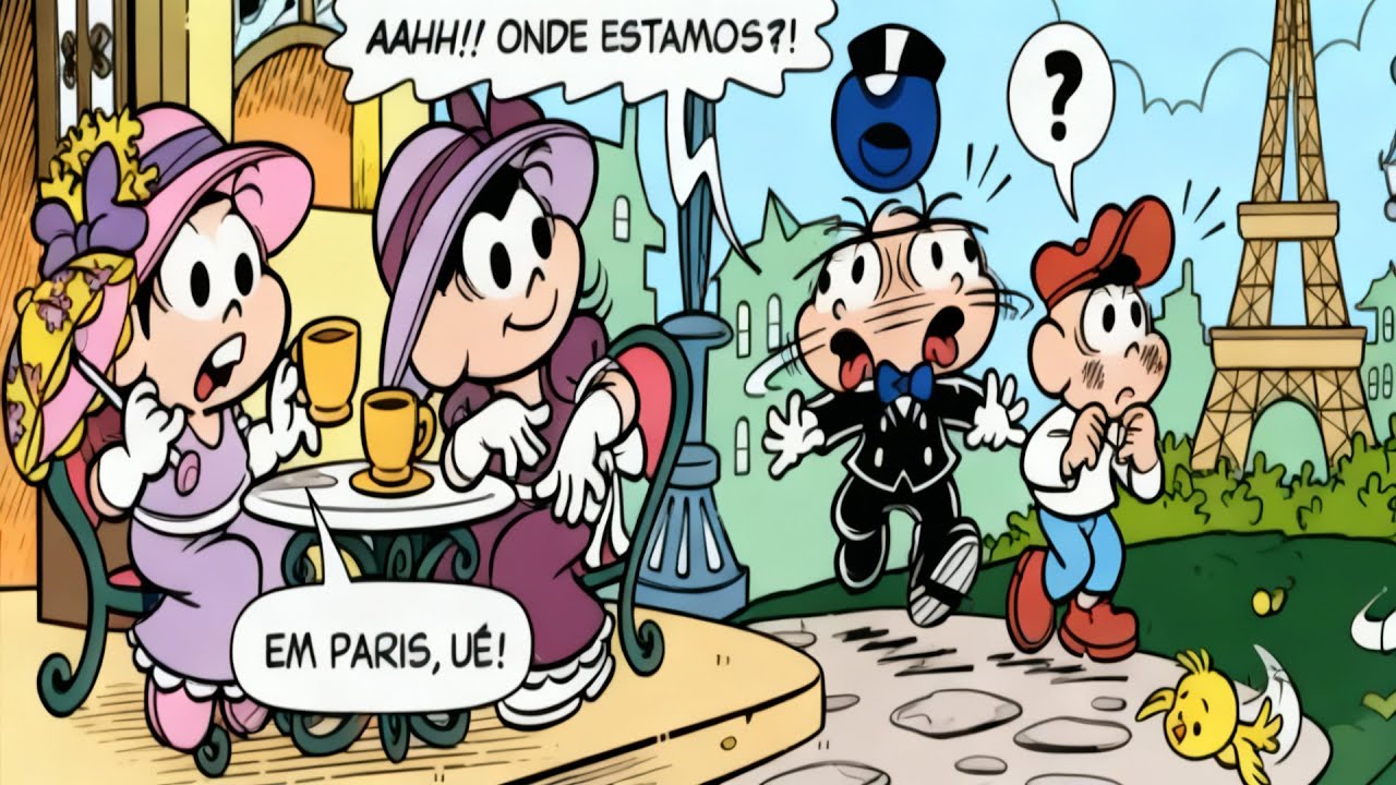 A TURMA VISITANDO PARIS - MARIPROFANS - GIBI DA TURMA DA M&Ocirc;NICA