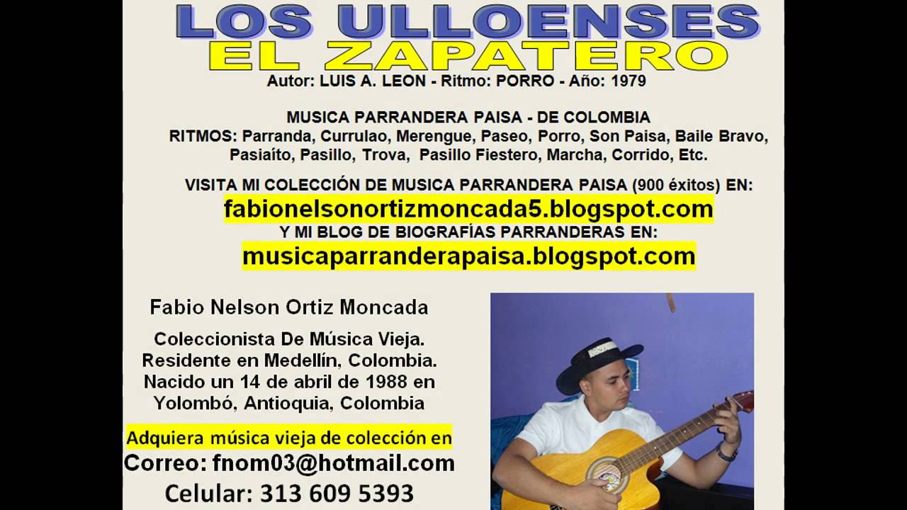 Los Ulloenses - El Zapatero (1979) Musica Parrandera Paisa. De Colombia