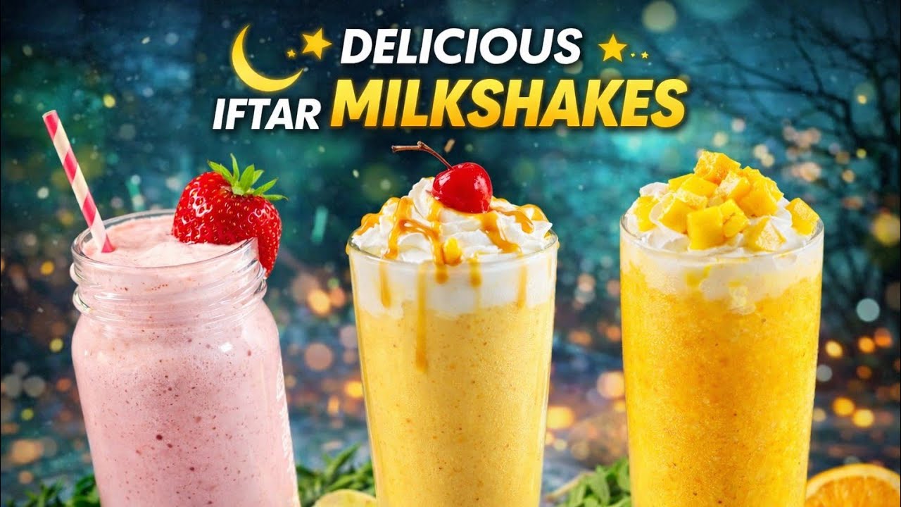 3 Delicious Milkshake Recipe For Iftar ll Strawberry,Banana &  Mango ll Must Try ll #justaarzoo 