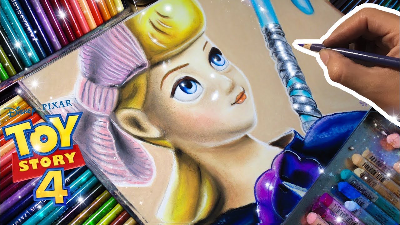 DIBUJANDO A BO  PEEP TOY STORY 4 POSTER ( DISNEY PIXAR ) DRAWING BO PEEP TOYSTORY4