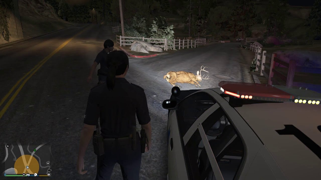 GTA 5 PC Deer Hit By Car Animal Control Called To Remove Carcass