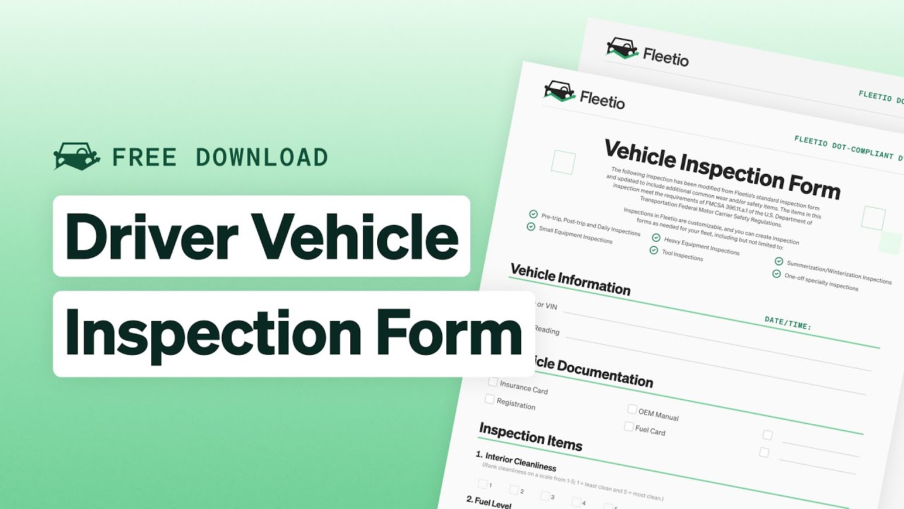 Creating a Driver Vehicle Inspection Form (w/ Free Template) | Fleet Management Tools