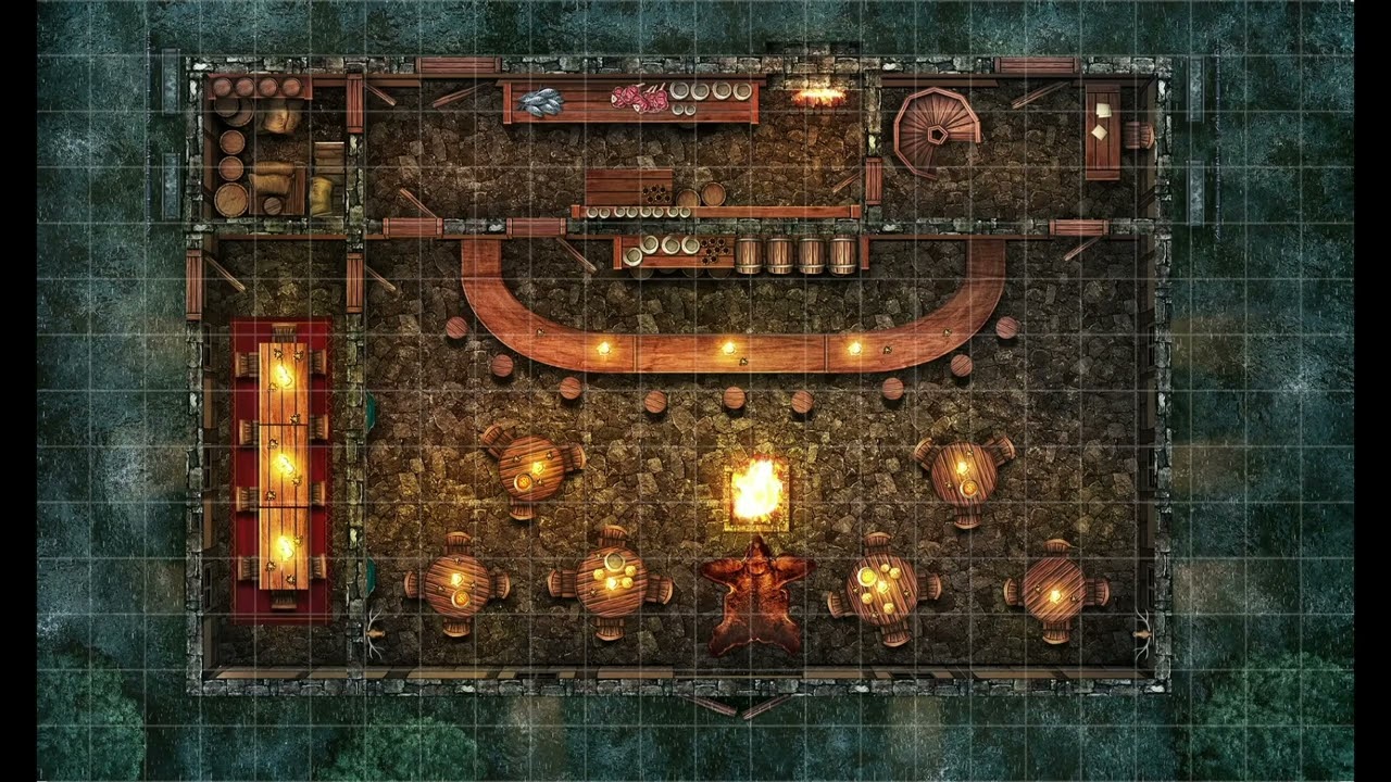 Animated Map: The Tavern (square grid)