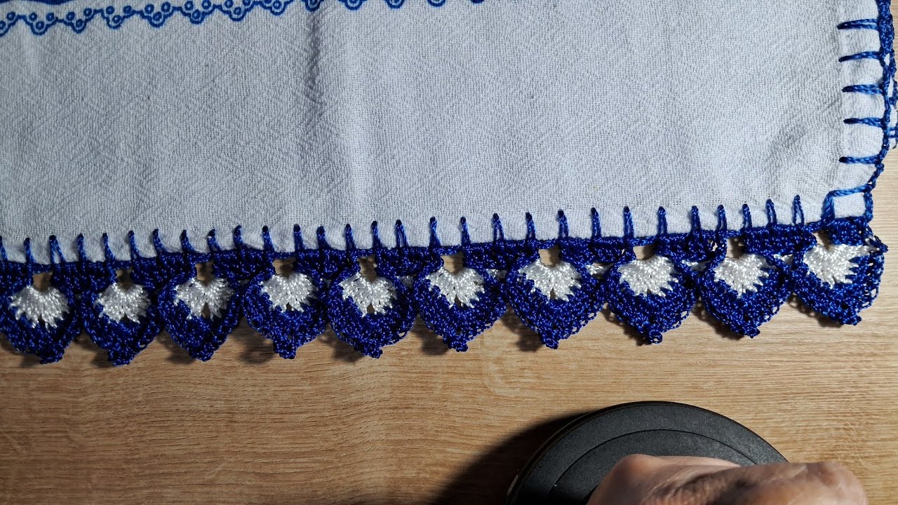 Barrado fácil 3 carreiras #panodeprato #croche vem fazer🥰