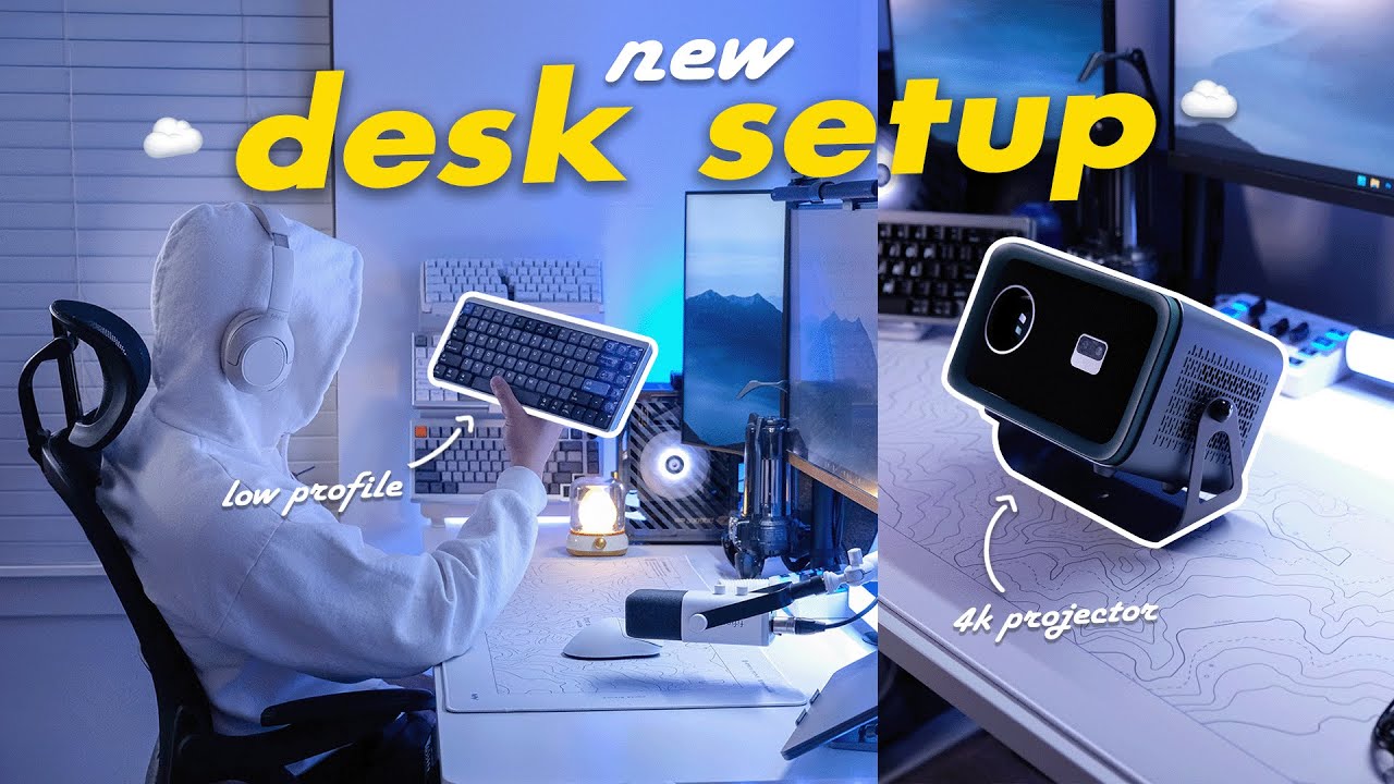 New Desk Setup ☁️ | NuPhy Air75 HE, 4k Projector & Gaming Mouse Unboxing ✨ Valorant & Switch Games
