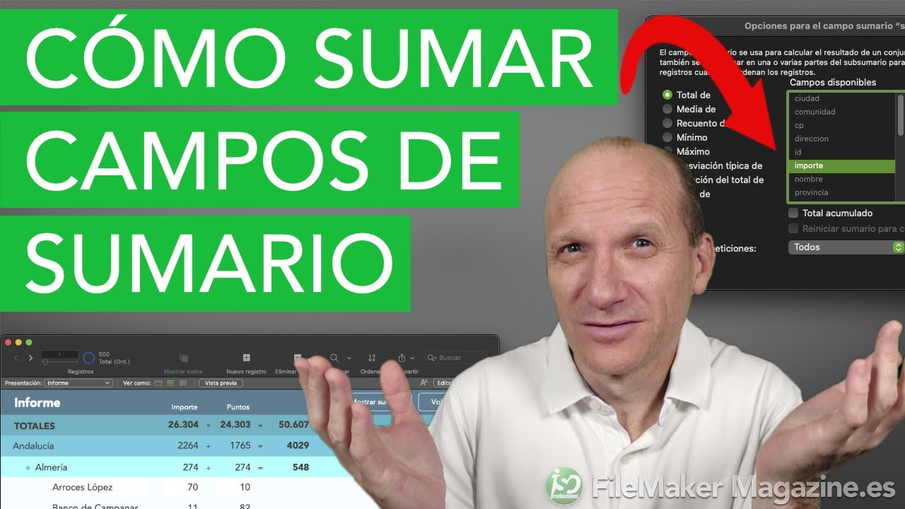 Cómo sumar campos de sumario en FileMaker