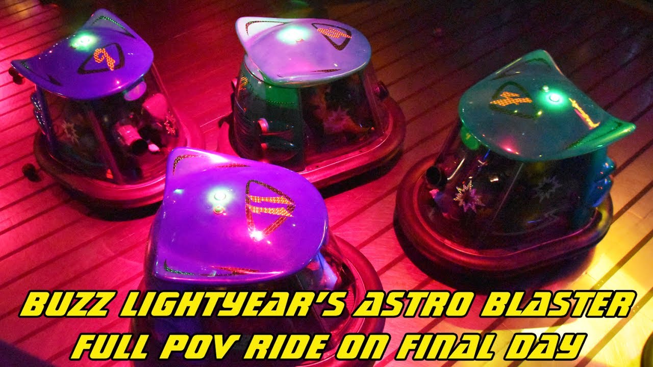 Buzz Lightyear's Astro Blaster Full POV Ride Experience at DisneyQuest on Final Day, 2017, 60fps HD