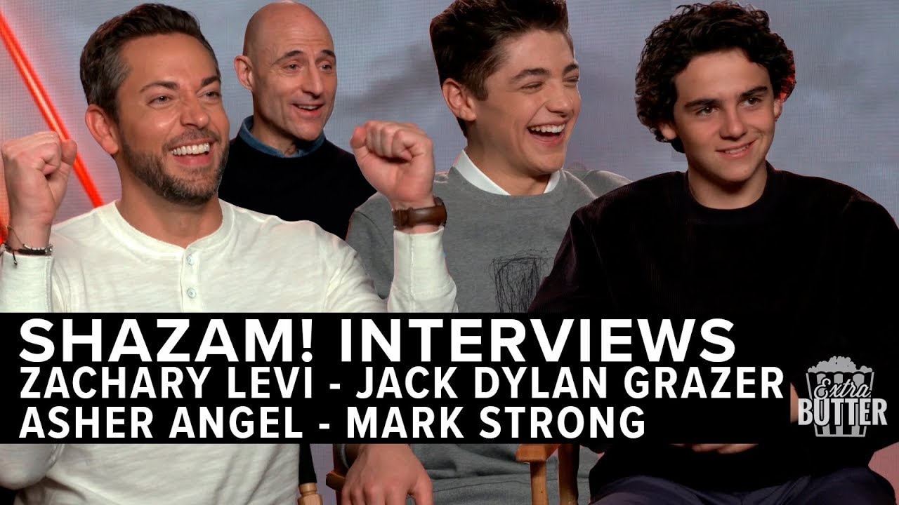 Shazam! Interviews | Zachary Levi, Jack Dylan Grazer & More | Extra Butter
