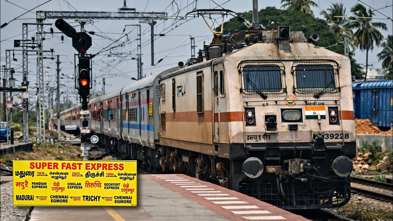 RESCHEDULED CHOLAN EXPRESS | Arrival and Departure From Villupuram | Egmore Redevelopment Works | 4K